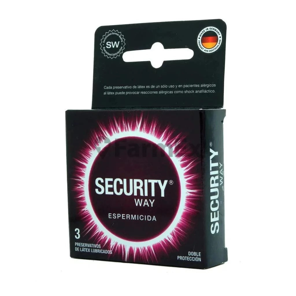 Preservativos Security Way "Espermicida" x 3 unidades Munnich Pharma